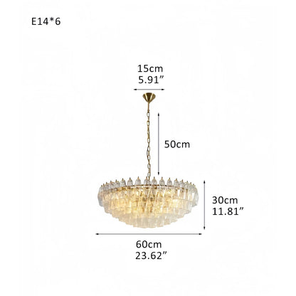 Hand Blown Tier Glass Large Murano Chandelier 24"31"40"
