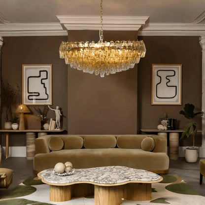 Hand Blown Tier Glass Large Murano Chandelier 24"31"40"