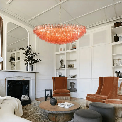 Hand Blown Tier Glass Large Murano Chandelier 24"31"40"