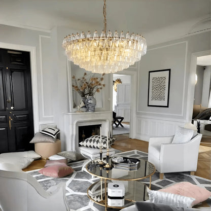 Hand Blown Tier Glass Large Murano Chandelier 24"31"40"
