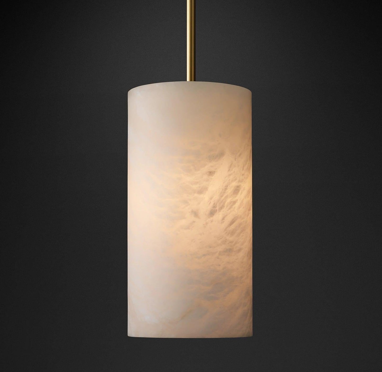 Hand Carved Alabaster Cylinder Pendent
