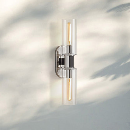 Harline Clear Glass 2-Light Wall Sconce