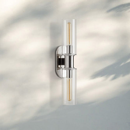 Harline Clear Glass 2-Light Wall Sconce
