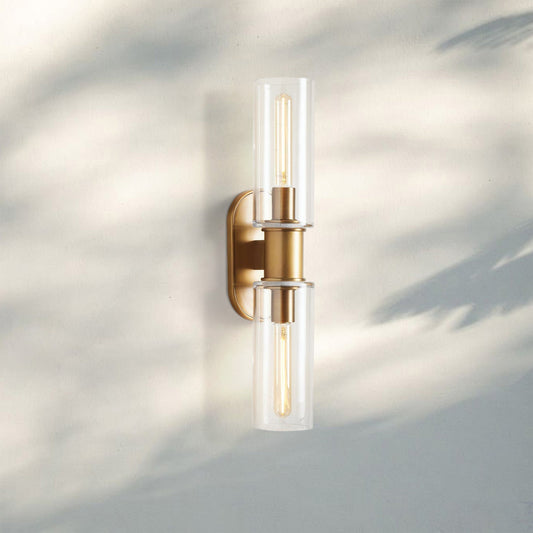 Harline Clear Glass 2-Light Wall Sconce