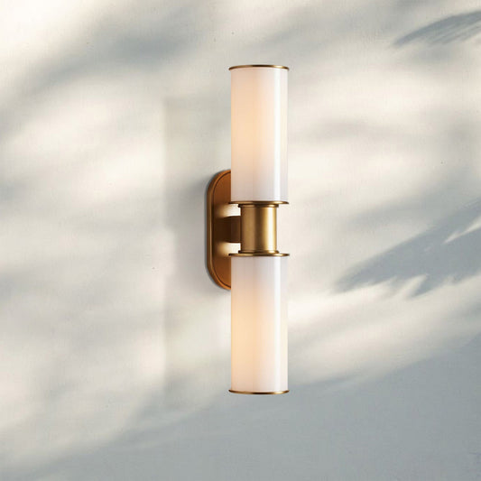 Harline Modern Milk Glass 2-Light Wall Sconce