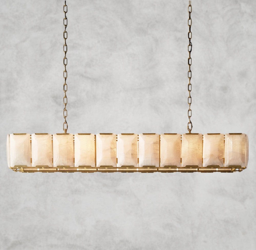 Harloow Calcite Rectangular Chandelier 42", 54", 62", 74"