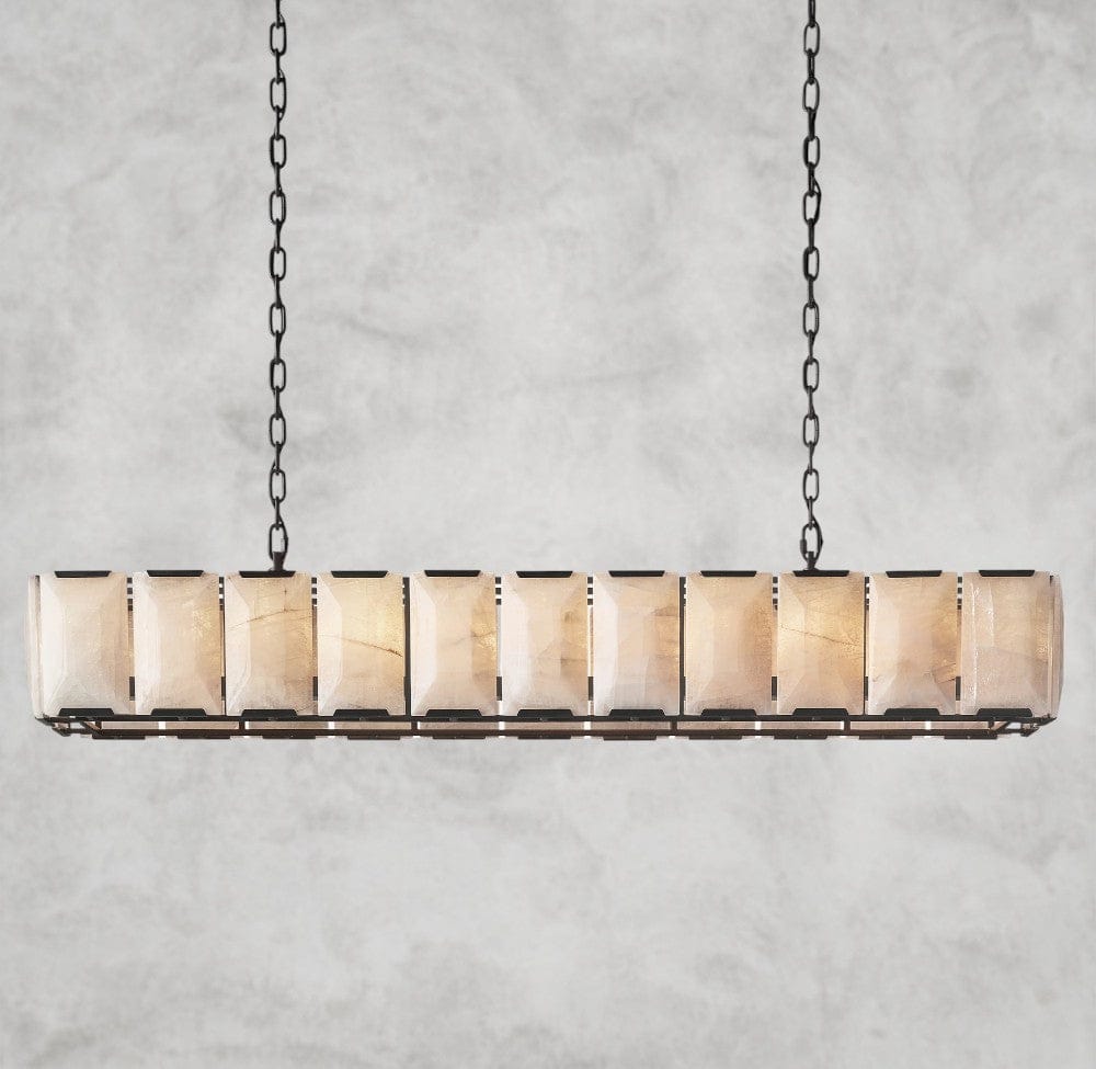 Harloow Calcite Rectangular Chandelier 42", 54", 62", 74"