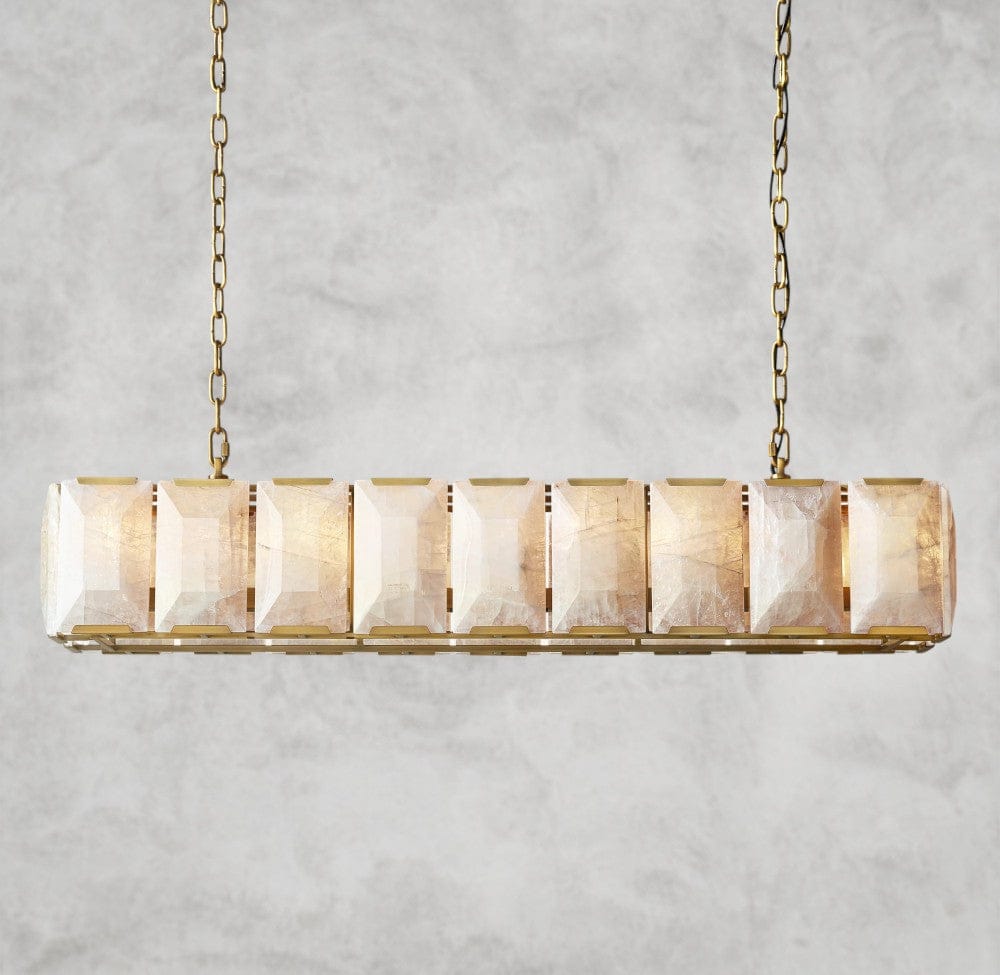 Harloow Calcite Rectangular Chandelier 42", 54", 62", 74"