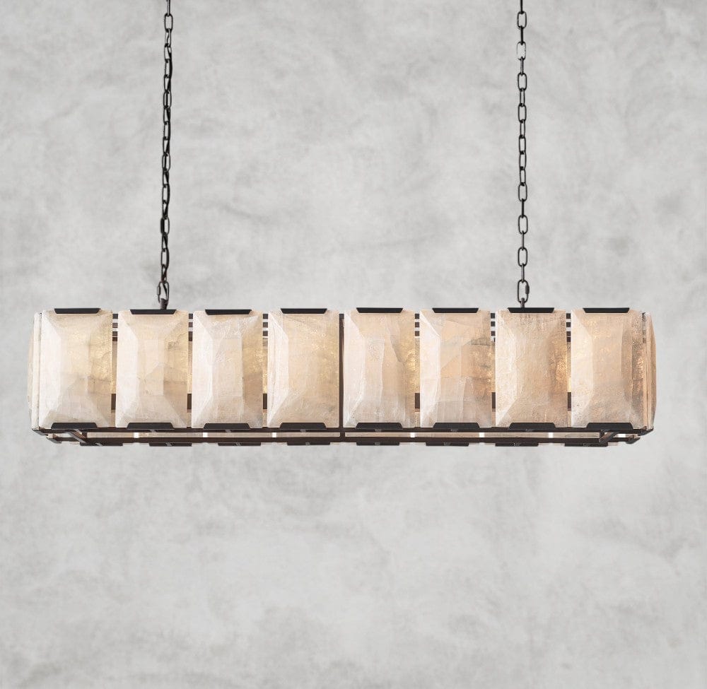 Harloow Calcite Rectangular Chandelier 42", 54", 62", 74"