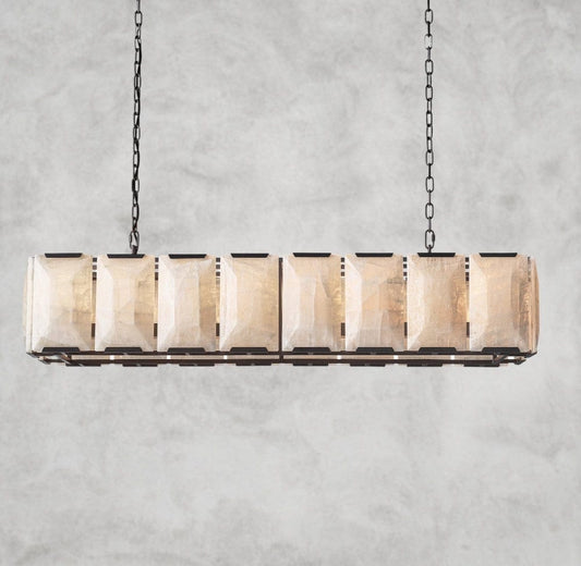 Harloow Calcite Rectangular Chandelier 42", 54", 62", 74"