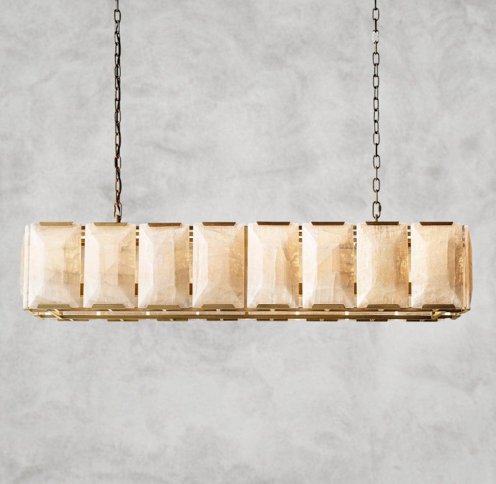 Harloow Calcite Rectangular Chandelier 42", 54", 62", 74"