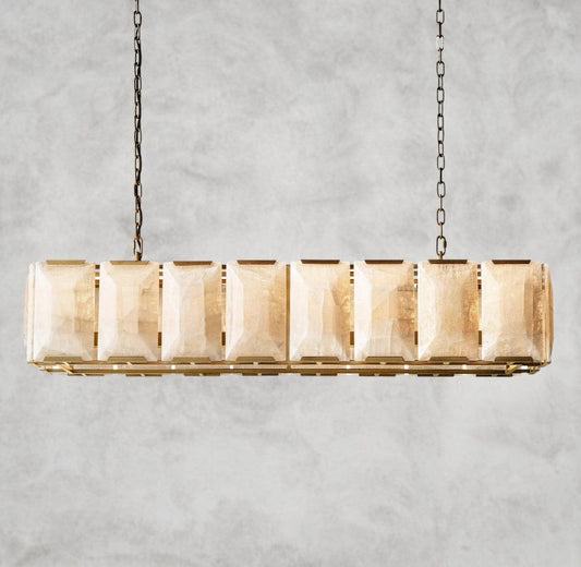 Harloow Calcite Rectangular Chandelier 42", 54", 62", 74"
