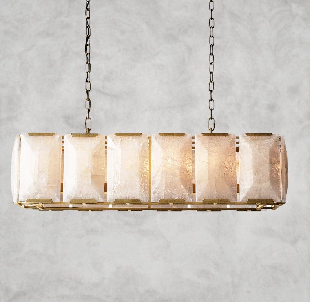 Harloow Calcite Rectangular Chandelier 42", 54", 62", 74"