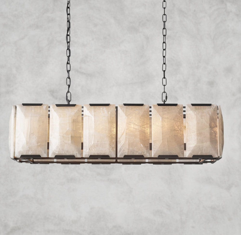 Harloow Calcite Rectangular Chandelier 42", 54", 62", 74"