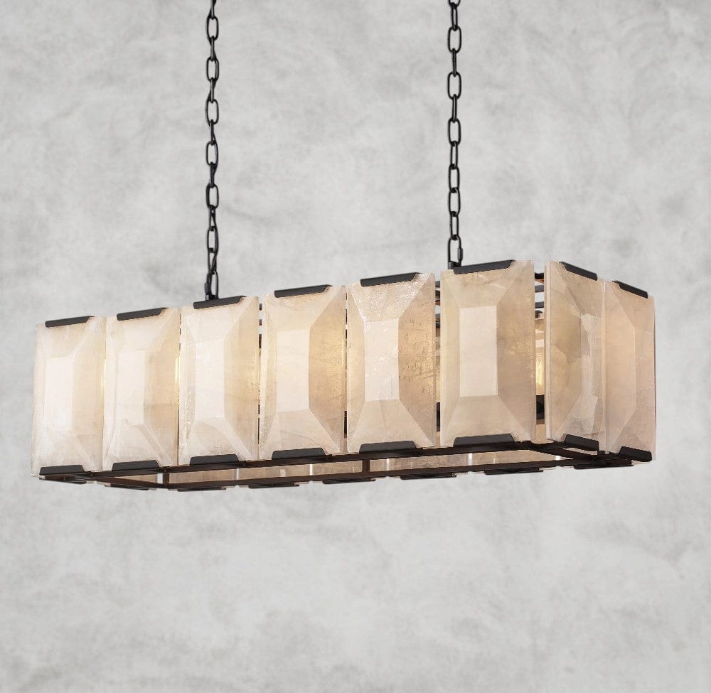 Harloow Calcite Rectangular Chandelier 42", 54", 62", 74"