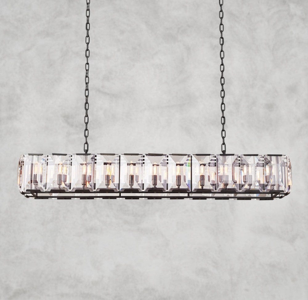 Harloow Crystal Rectangular Chandelier 42", 54", 62", 74"