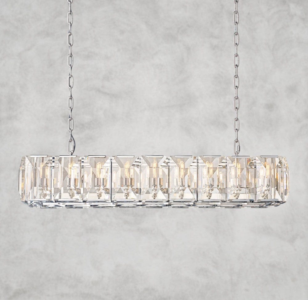 Harloow Crystal Rectangular Chandelier 42", 54", 62", 74"