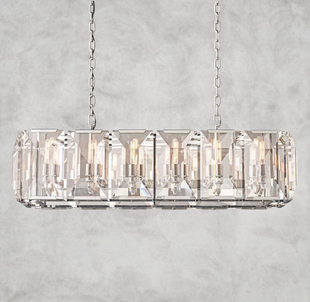 Harloow Crystal Rectangular Chandelier 42", 54", 62", 74"
