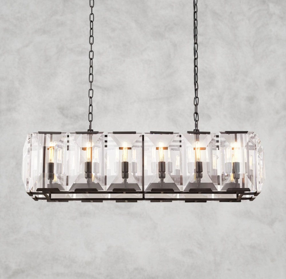 Harloow Crystal Rectangular Chandelier 42", 54", 62", 74"