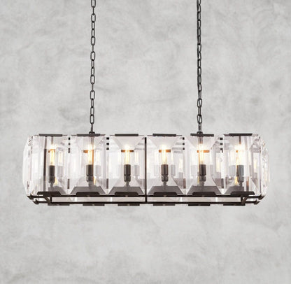 Harloow Crystal Rectangular Chandelier 42", 54", 62", 74"