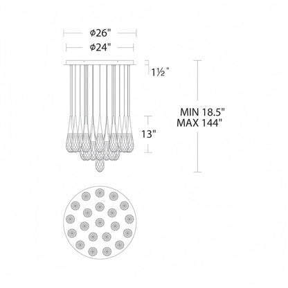 Hellebore LED Multi Light Pendant Light Round Chandelier