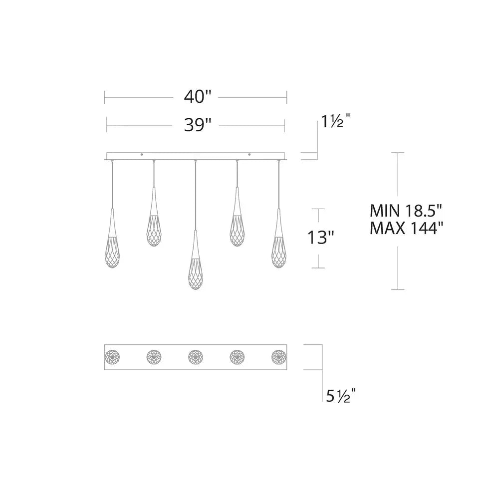 Hellebore Linear LED Multi Pendant Light