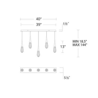 Hellebore Linear LED Multi Pendant Light