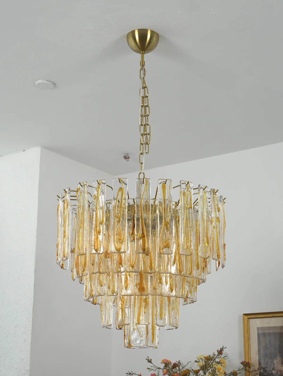 Honey Rectangular Glass Chandelier