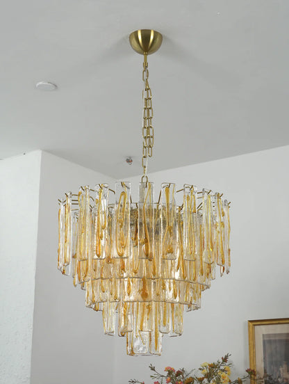Honey Rectangular Glass Chandelier
