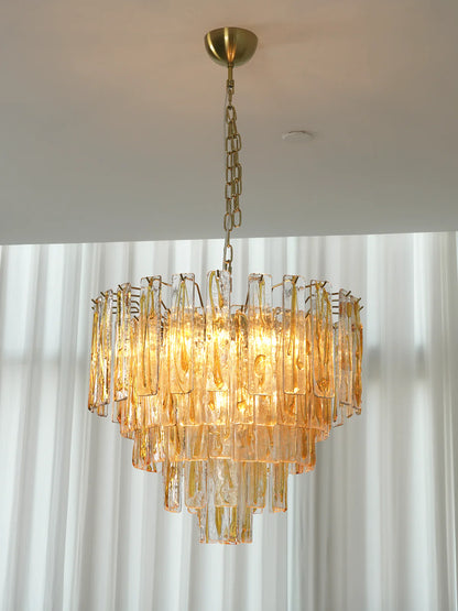 Honey Rectangular Glass Chandelier