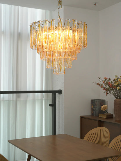 Honey Rectangular Glass Chandelier