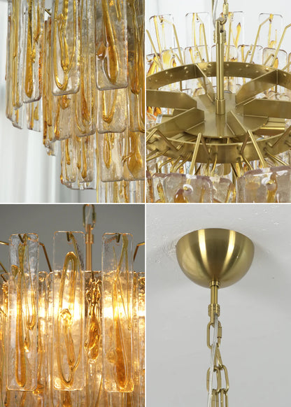 Honey Rectangular Glass Chandelier