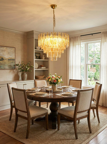 Honey Rectangular Glass Chandelier