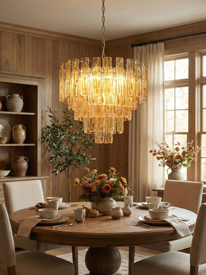Honey Rectangular Glass Chandelier