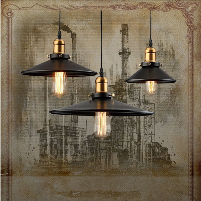 Industrial Iron Pot-Shade Pendant Light