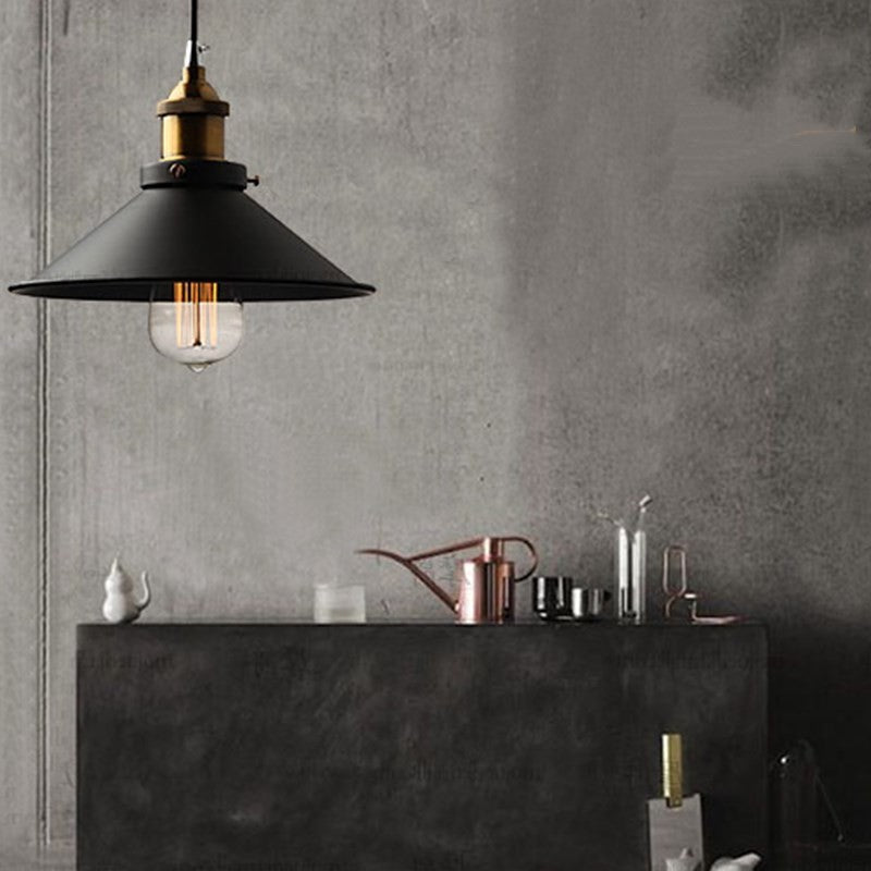 Industrial Iron Pot-Shade Pendant Light