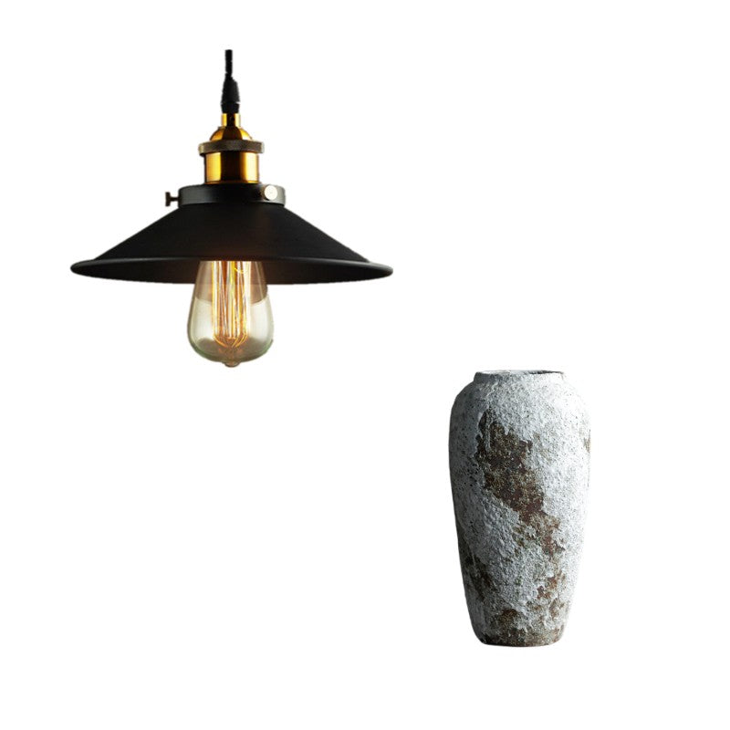 Industrial Iron Pot-Shade Pendant Light
