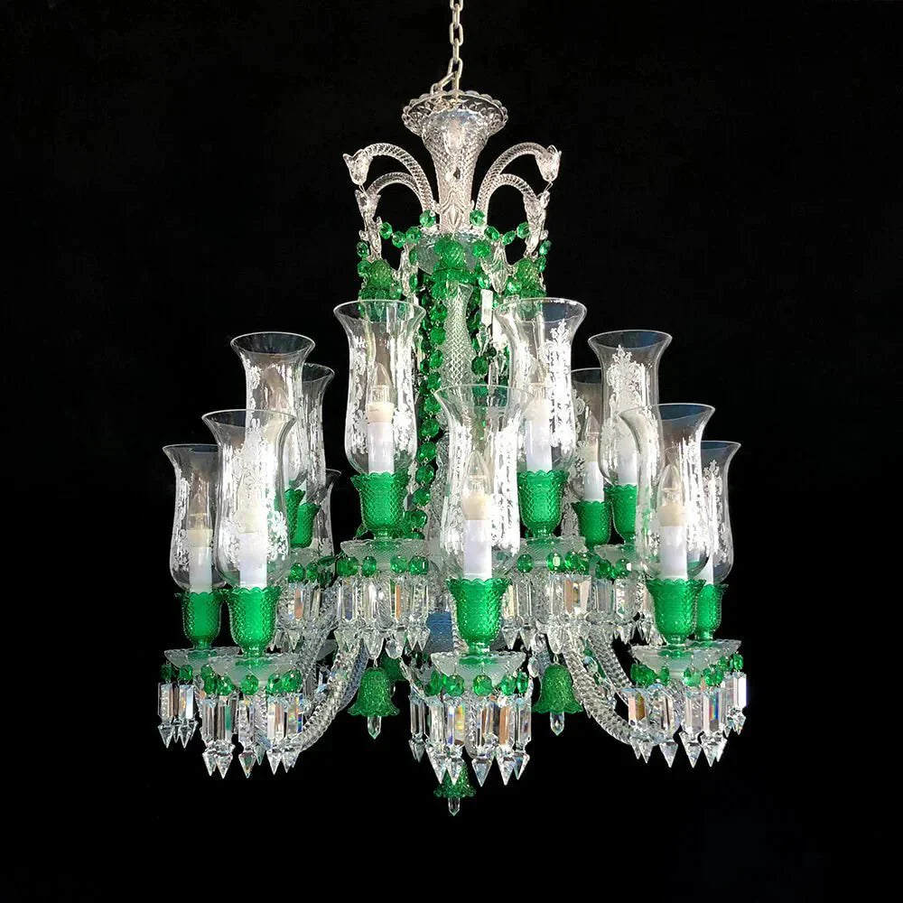 Inspired Lustre Clear & Green Crystal Lighting Chandelier