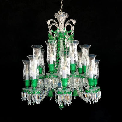 Inspired Lustre Clear & Green Crystal Lighting Chandelier