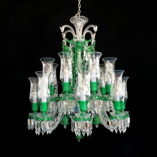 Inspired Lustre Clear & Green Crystal Lighting Chandelier