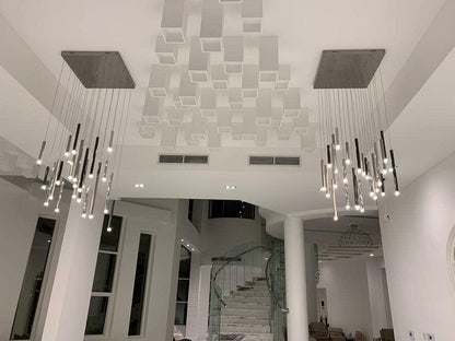 Bellini Round Two-Tone Tubular Pendant Light Chandelier