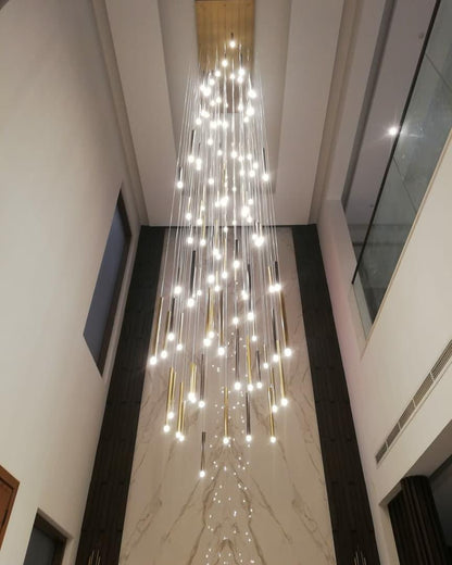 Bellini Round Two-Tone Tubular Pendant Light Chandelier