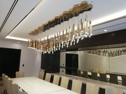 Bellini Round Two-Tone Tubular Pendant Light Chandelier
