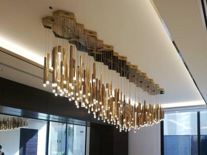 Bellini Round Two-Tone Tubular Pendant Light Chandelier