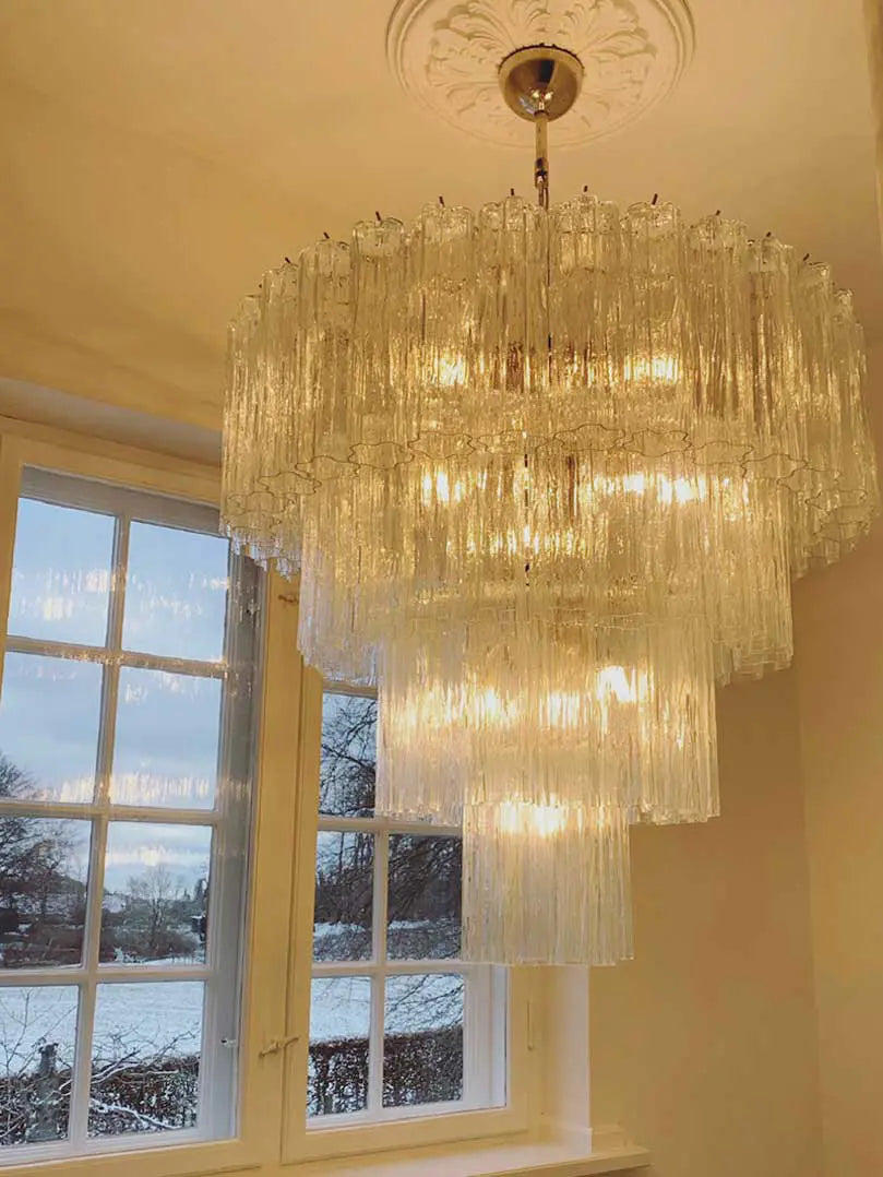 Muraano Transparent Chandelier 78 tubes