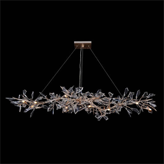 Kotta Fourteen-Light Cut-Crystal Oblong Chandelier