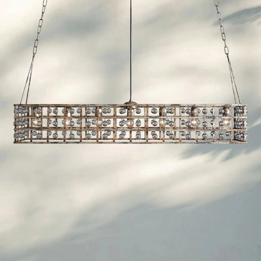 La Caged Rectangular Chandelier 7-Light