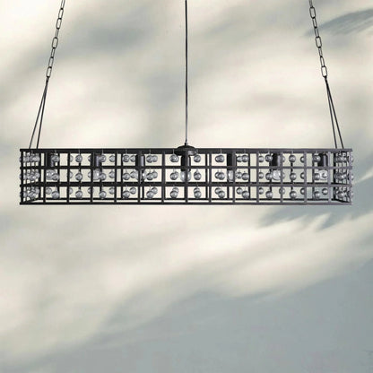 La Caged Rectangular Chandelier 7-Light