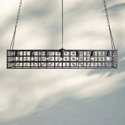 La Caged Rectangular Chandelier 7-Light