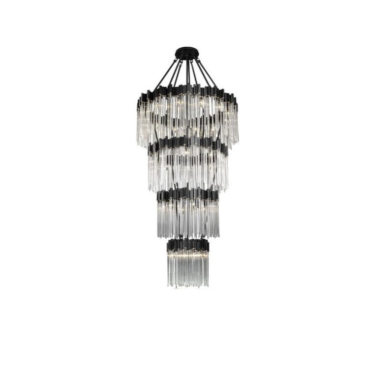 Large Elegant Multi-layers Glam Glass Chandelier for High-ceiling Staircase/Entryway/Living/meeting Room